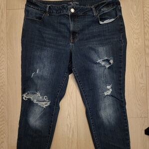 Ripped Dark Blue Jeans